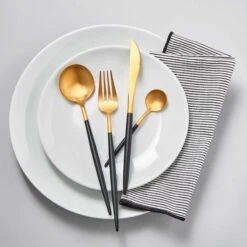 Besteck-Set 16-tlg. Matt STILETTO In Gold-Schwarz 8 Besteck-Set 16-tlg. Matt STILETTO In Gold-Schwarz -Butlers butlers besteck set 16 tlg matt stiletto in gold schwarz 2