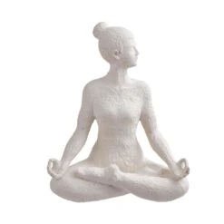 Butlers 27 Deko Statue Höhe 24cm LOTUS In Weiß