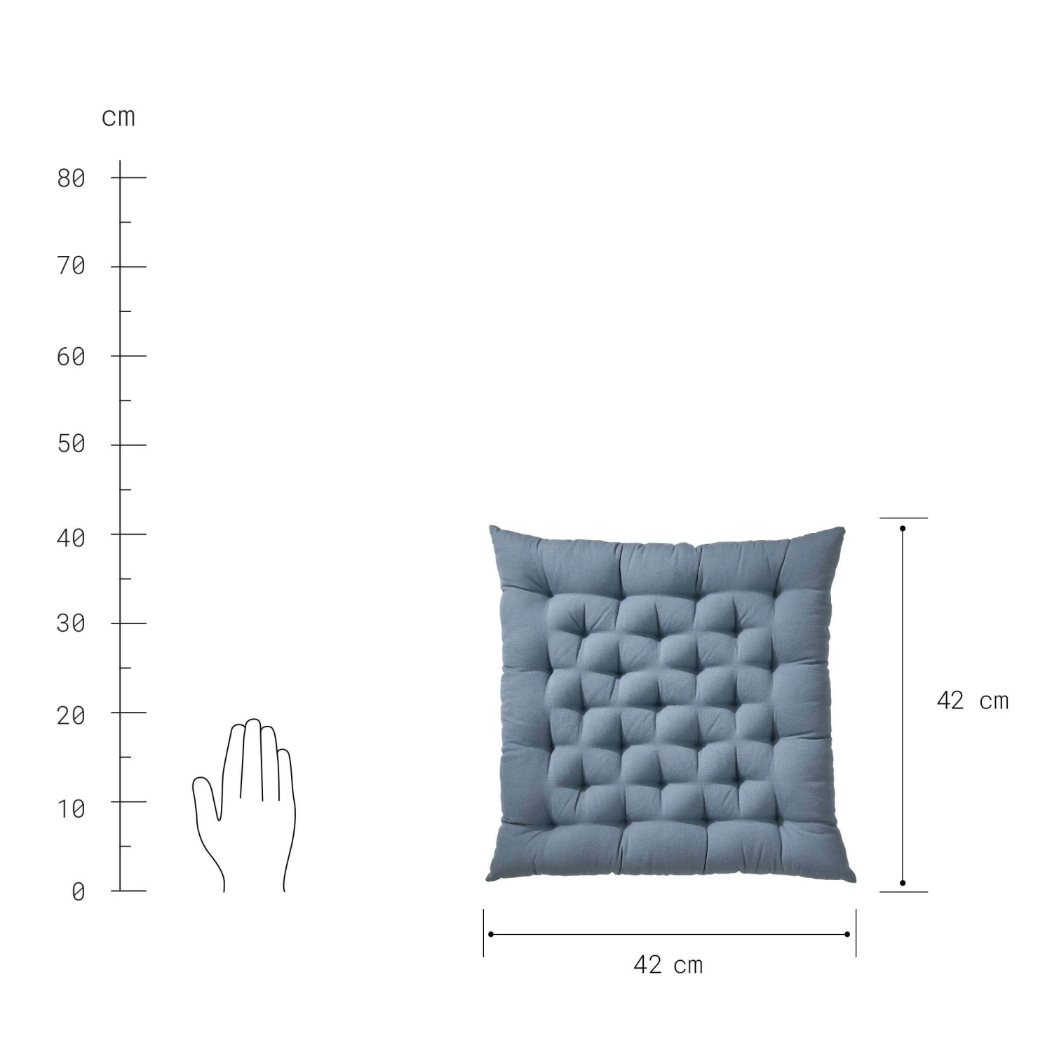 Futonkissen L 42 X B 42cm SOLID In Blau 4 Futonkissen L 42 X B 42cm SOLID In Blau – Bild 4