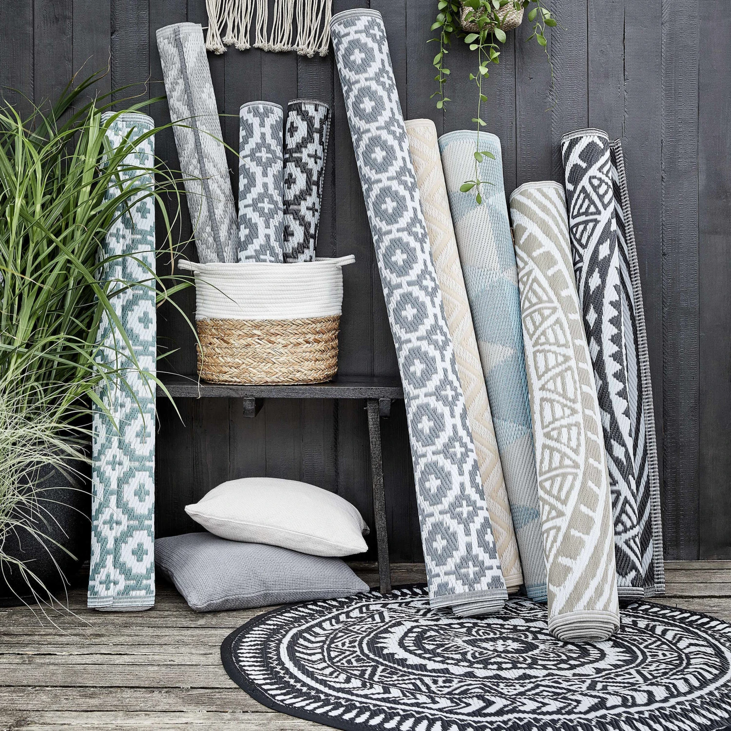 In- & Outdoor-Teppich Ethno L 150 X B 90cm COLOUR CLASH In Grau 6 In- & Outdoor-Teppich Ethno L 150 X B 90cm COLOUR CLASH In Grau – Bild 6