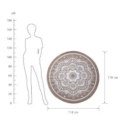 In- & Outdoor-Teppich Flora Ø118cm COLOUR CLASH In Natur-Weiß -Butlers butlers in and outdoor teppich flora o118cm colour clash in natur weiss 3