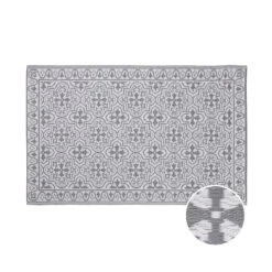 In- & Outdoor-Teppich Kacheln L 180 X B 118cm COLOUR CLASH In Grau-Weiß