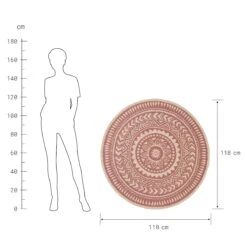 In- & Outdoor-Teppich Ø118cm COLOUR CLASH In Hellrot-Creme -Butlers butlers in and outdoor teppich o118cm colour clash in hellrot creme 2