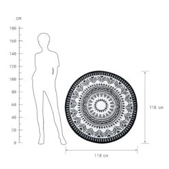 In- & Outdoor-Teppich Ø118cm COLOUR CLASH In Schwarz-Weiß -Butlers butlers in and outdoor teppich o118cm colour clash in schwarz weiss 3