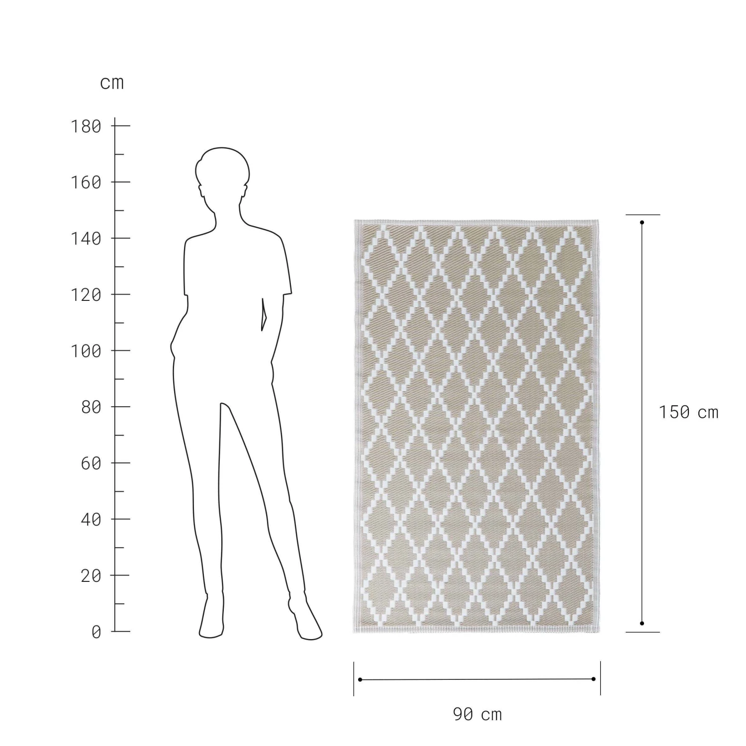 In- & Outdoor-Teppich Rauten L 150 X B 90cm COLOUR CLASH In Natur 4 In- & Outdoor-Teppich Rauten L 150 X B 90cm COLOUR CLASH In Natur – Bild 4