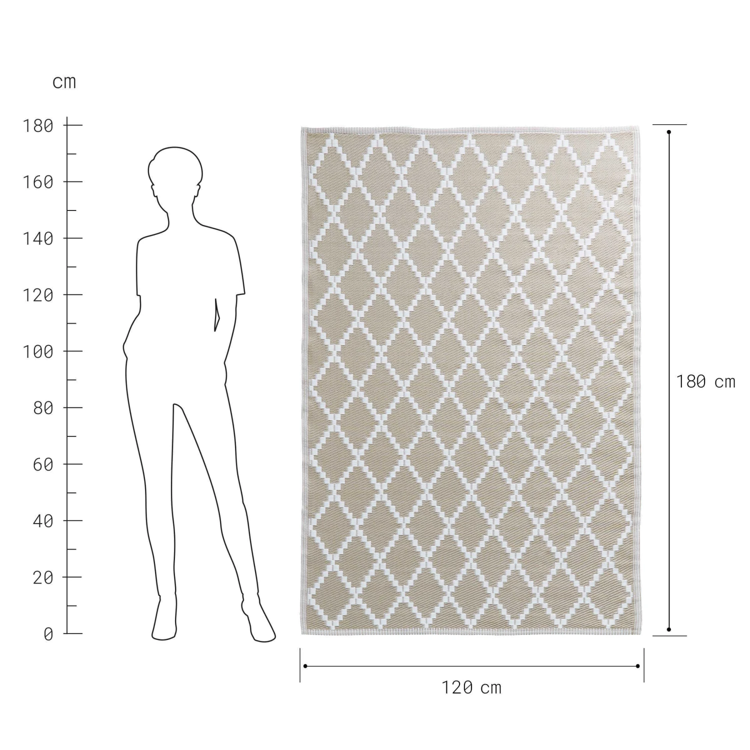 In- & Outdoor-Teppich Rauten L 180 X B 118cm COLOUR CLASH In Natur 4 In- & Outdoor-Teppich Rauten L 180 X B 118cm COLOUR CLASH In Natur – Bild 4