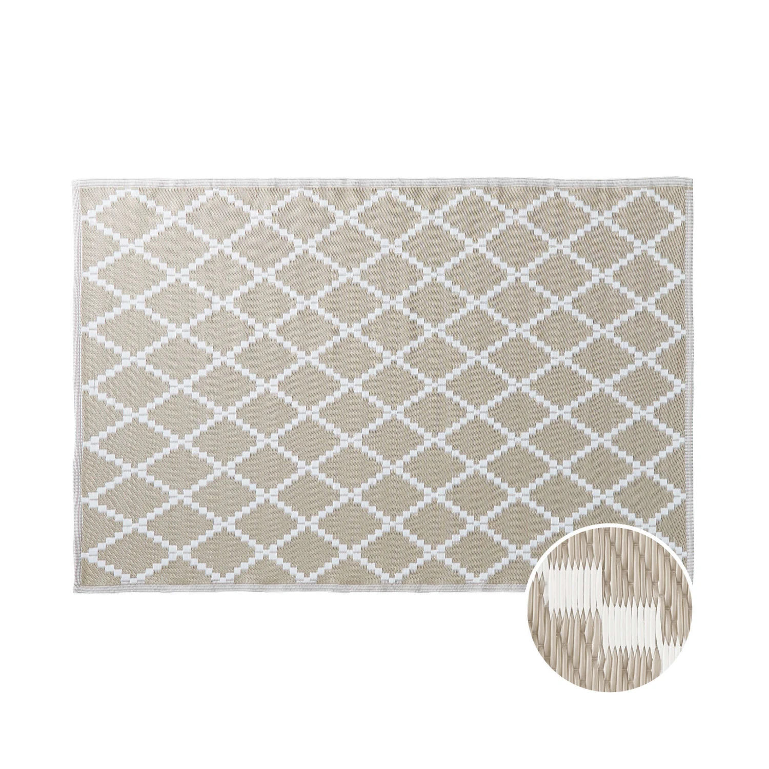 In- & Outdoor-Teppich Rauten L 180 X B 118cm COLOUR CLASH In Natur 1 In- & Outdoor-Teppich Rauten L 180 X B 118cm COLOUR CLASH In Natur