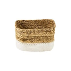 Korb Rechteckig L 17 X B 12cm RUSH ROPE In Natur-Weiß