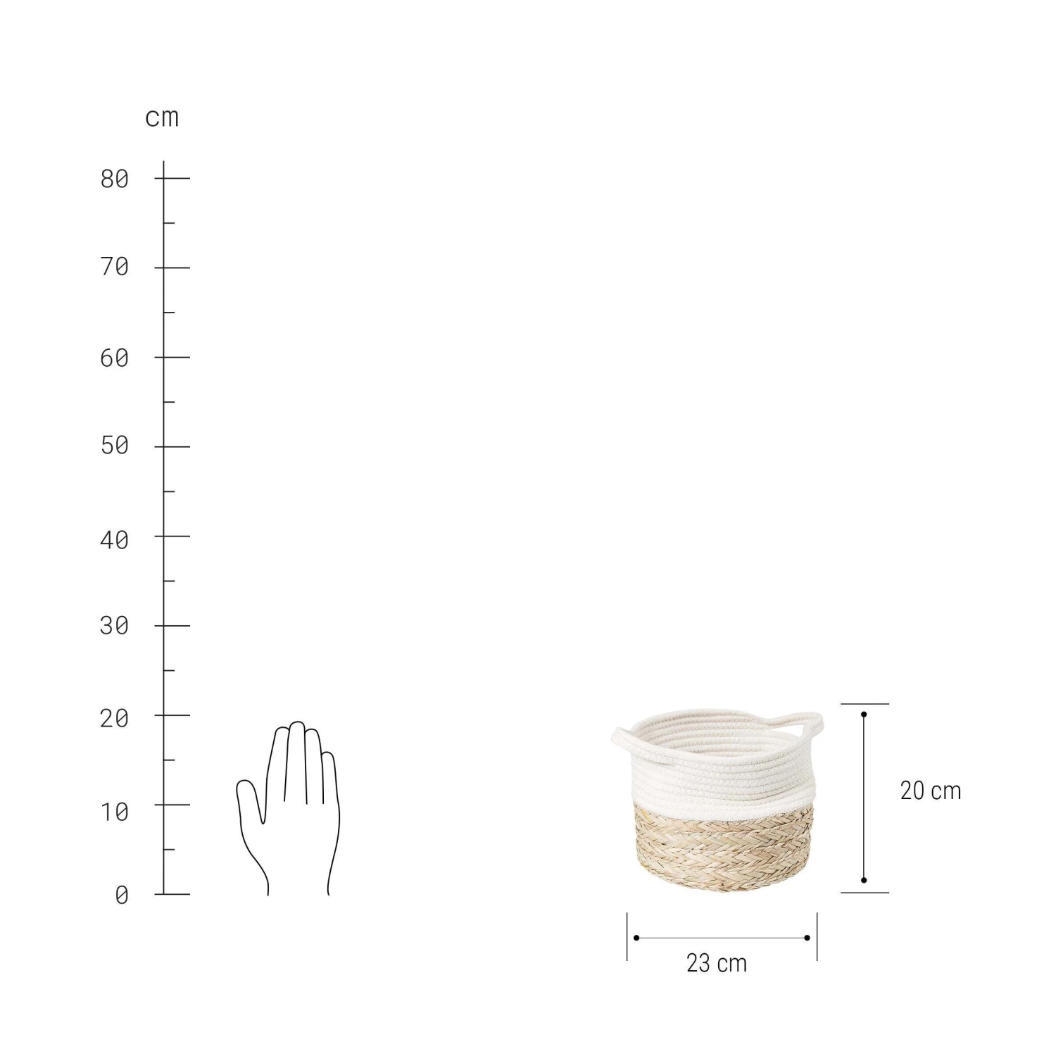 Korb Rund Ø23cm COTTON BRAID In Natur-Weiß 3 Korb Rund Ø23cm COTTON BRAID In Natur-Weiß – Bild 3