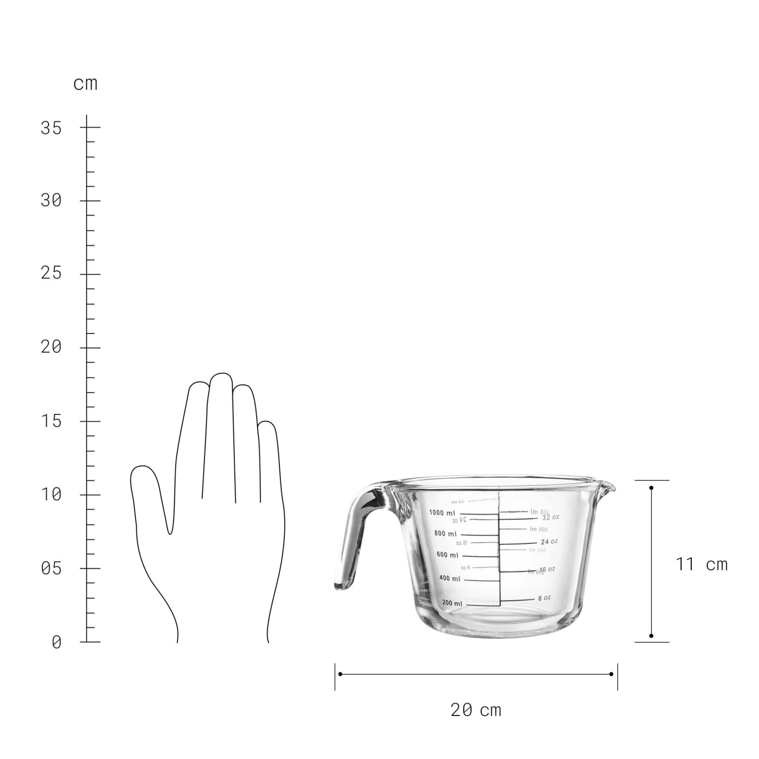 Messbecher Aus Glas 1000ml RECIPE In Transparent 3 Messbecher Aus Glas 1000ml RECIPE In Transparent – Bild 3
