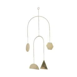 Mobile 4 Ornamente Länge 48cm PEACEFUL HOME In Gold