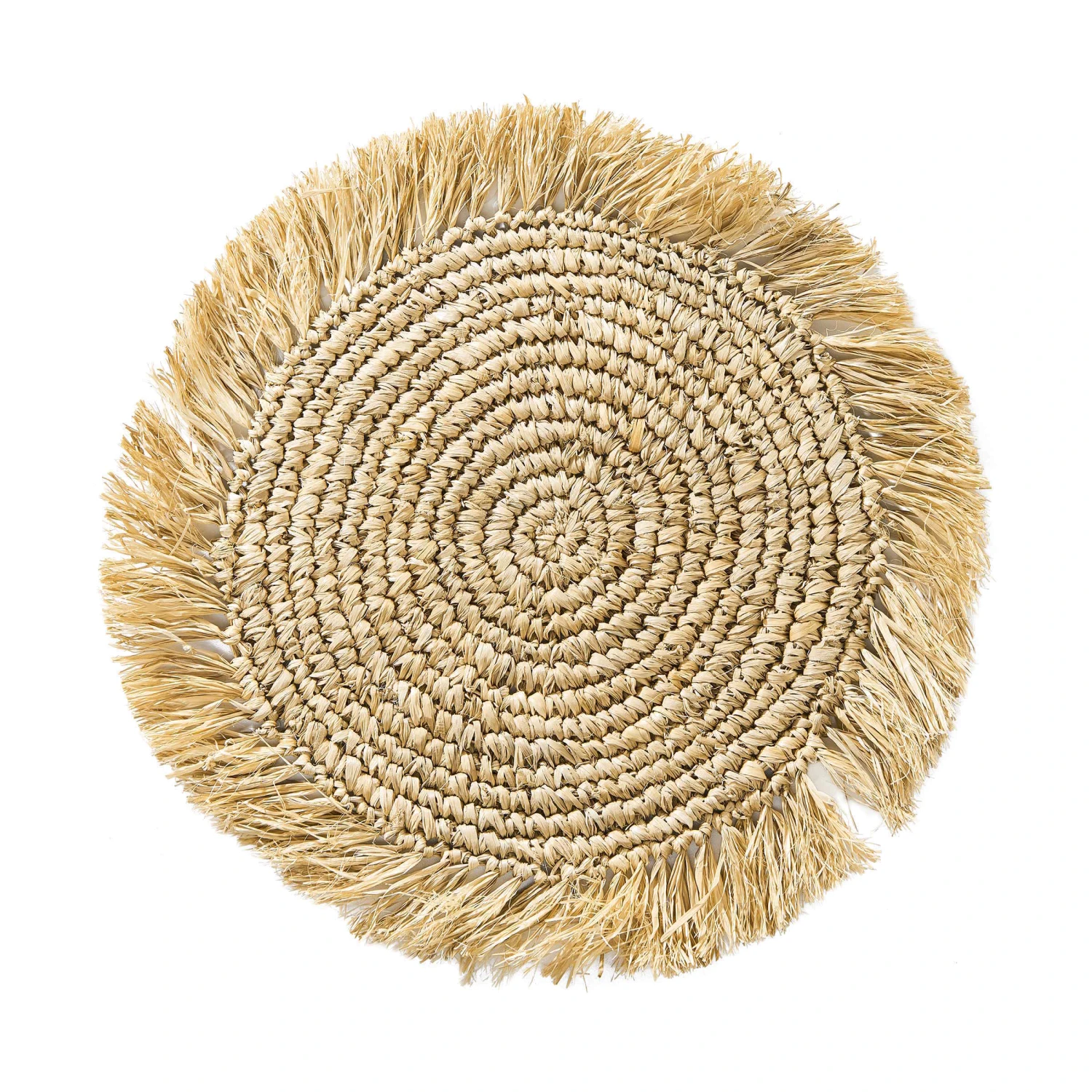 Platzset Mit Fransen Ø41cm RAFFIA In Natur 1 Platzset Mit Fransen Ø41cm RAFFIA In Natur