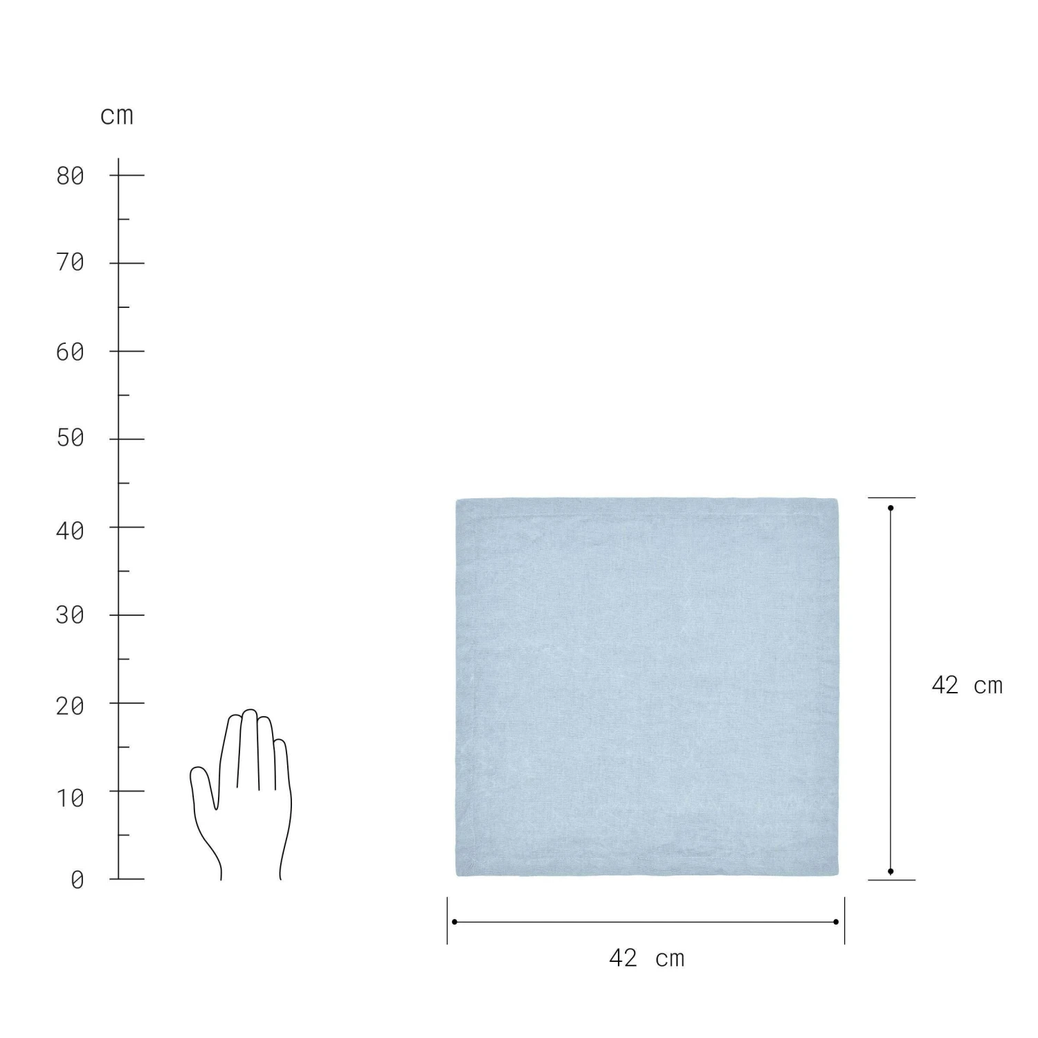 Serviette L 42 X B 42cm RIGA In Hellblau 3 Serviette L 42 X B 42cm RIGA In Hellblau – Bild 3