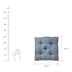 Sitzkissen L 40 X B 40cm SOLID In Blau -Butlers butlers sitzkissen l 40 x b 40cm solid in blau 3