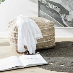 Sitzpouf B 50 X H 35cm ALL NATURE In Natur -Butlers butlers sitzpouf b 50 x h 35cm all nature in natur 6