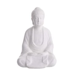 Statue Höhe 22cm BUDDHA In Weiß